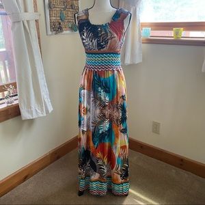 Joy & Co. NWOT Tropical Maxi Dress Size Large
